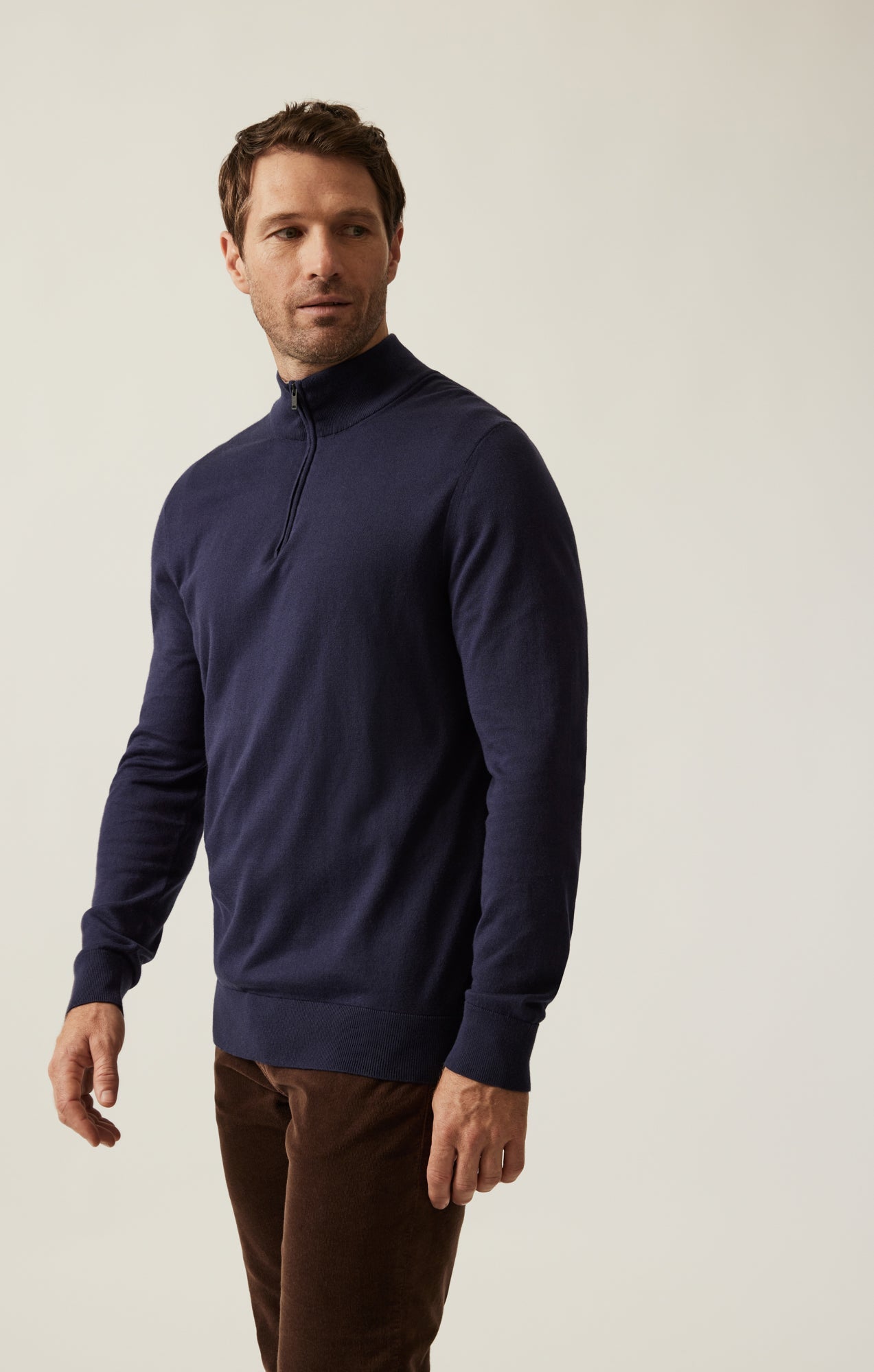 34 Heritage Quater Zip Sweater Navy