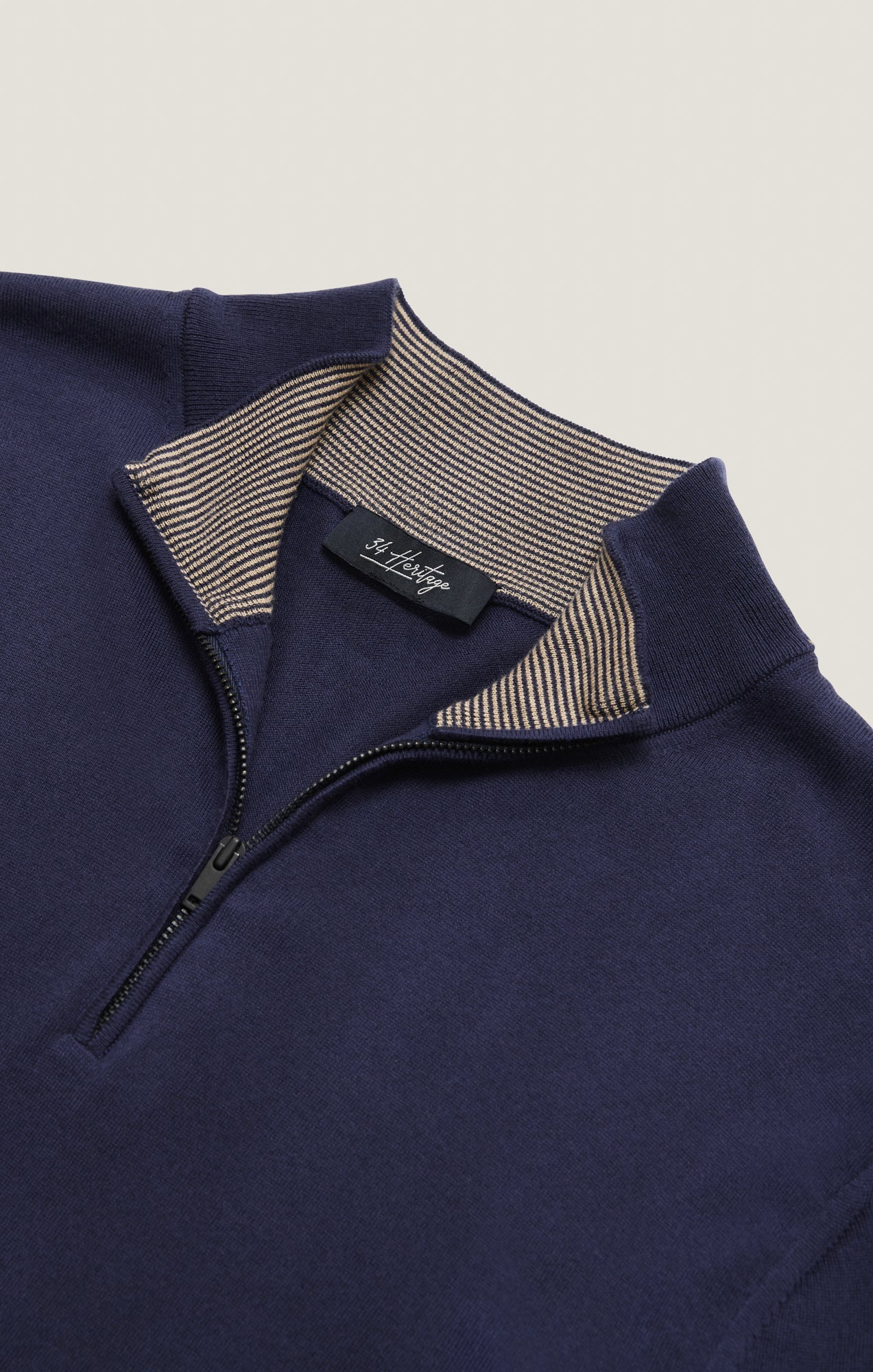 34 Heritage Quater Zip Sweater Navy