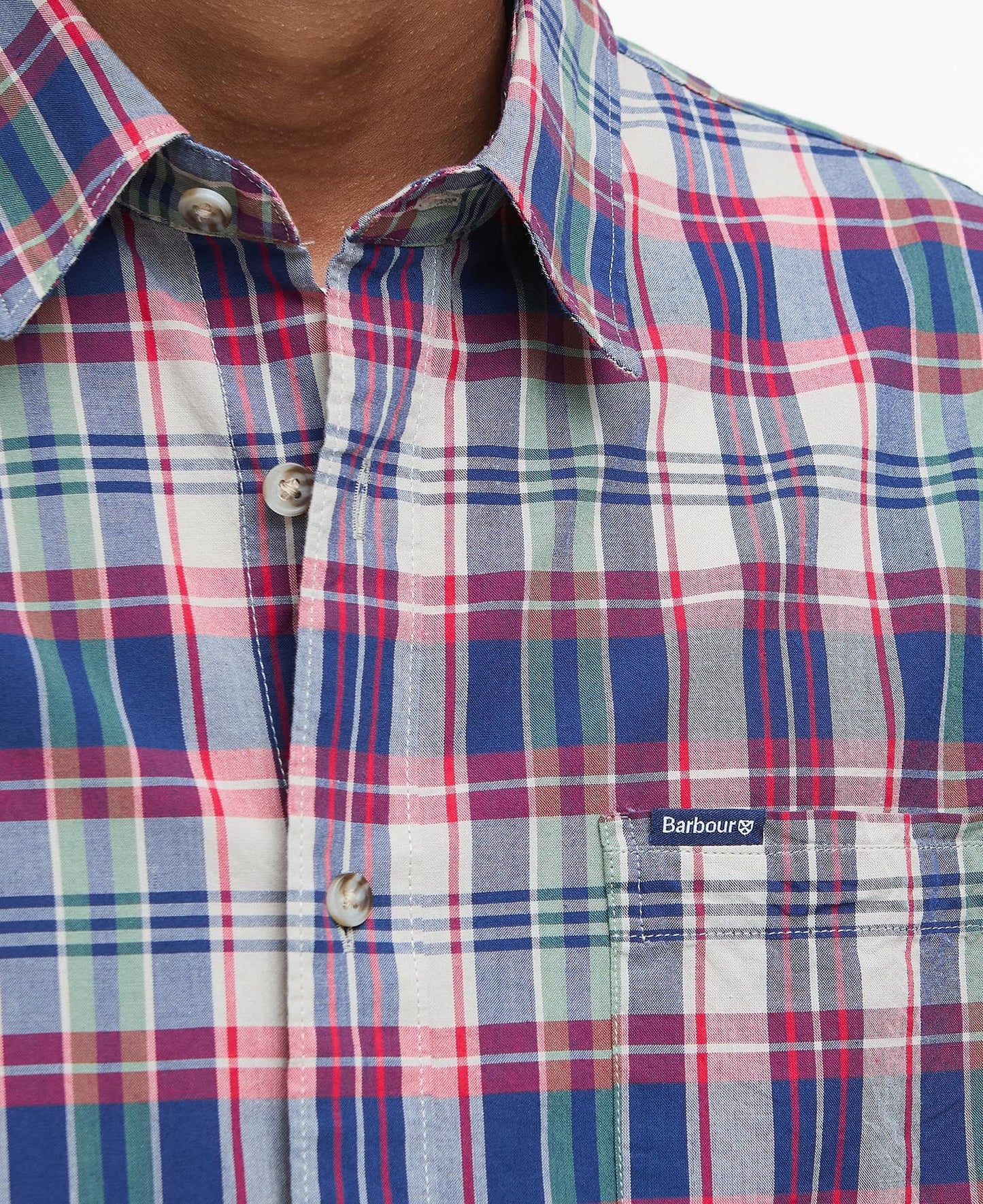 Barbour Clifton Madras Relaxed Fit Shirt Red