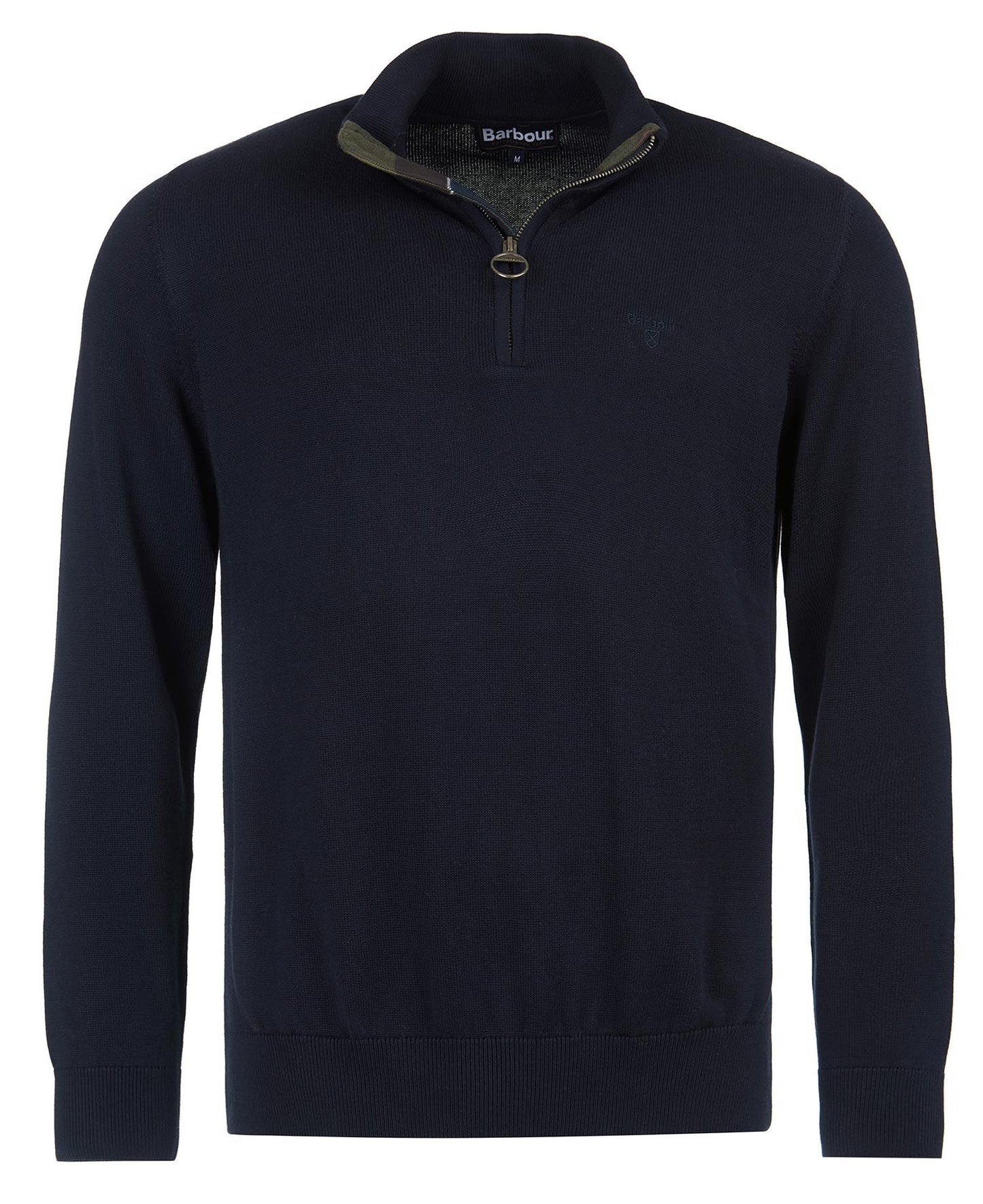 Barbour Cotton Half Zip Knitted Jumper Navy