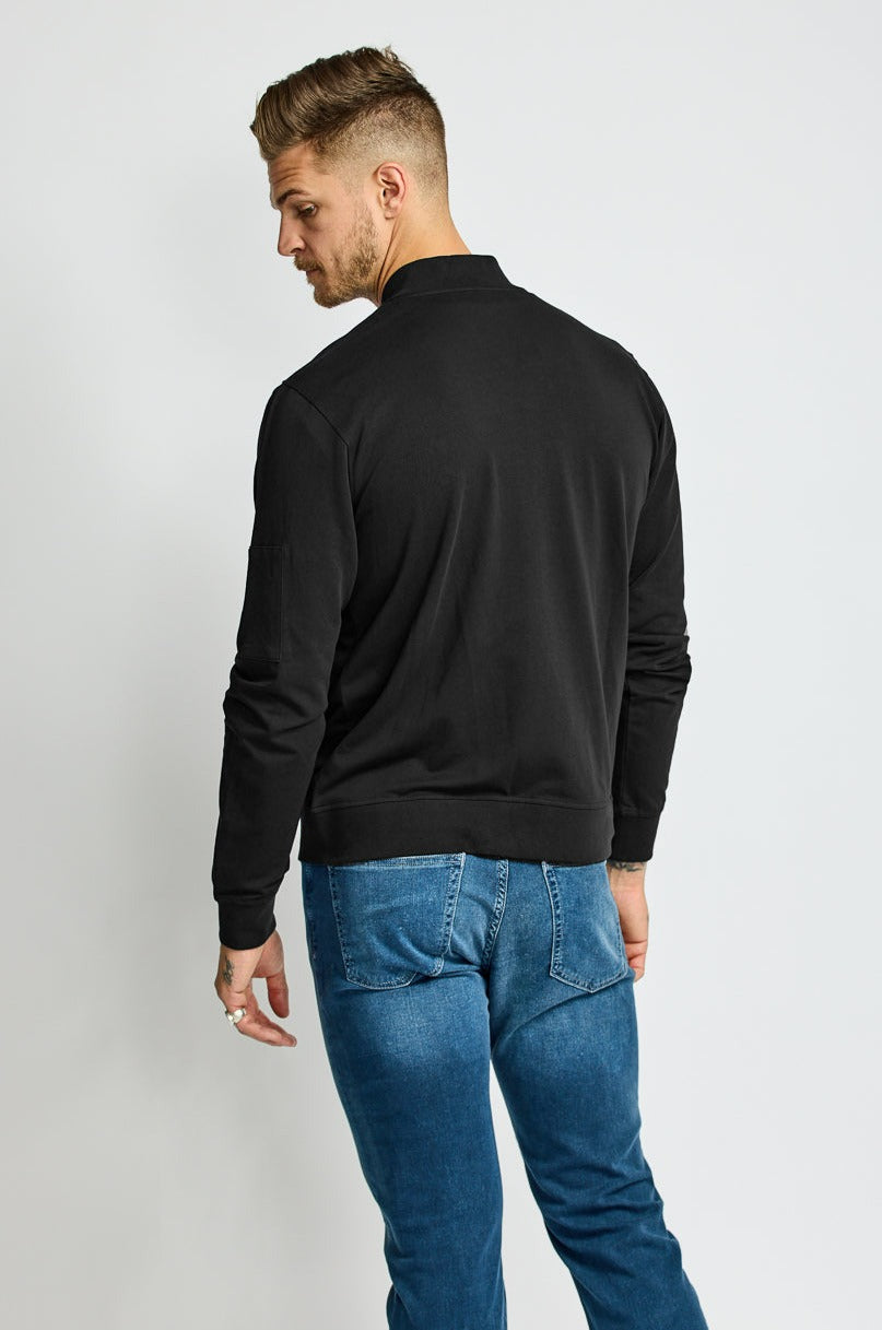 Easy Mondays Light Weight Terry Bomber Jacket Black