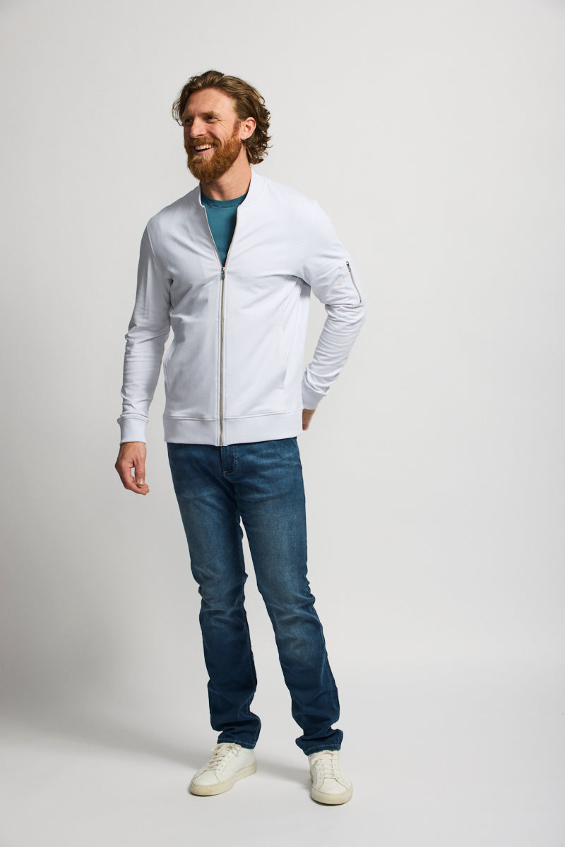 Easy Mondays Light Weight Terry Bomber Jacket Cloud
