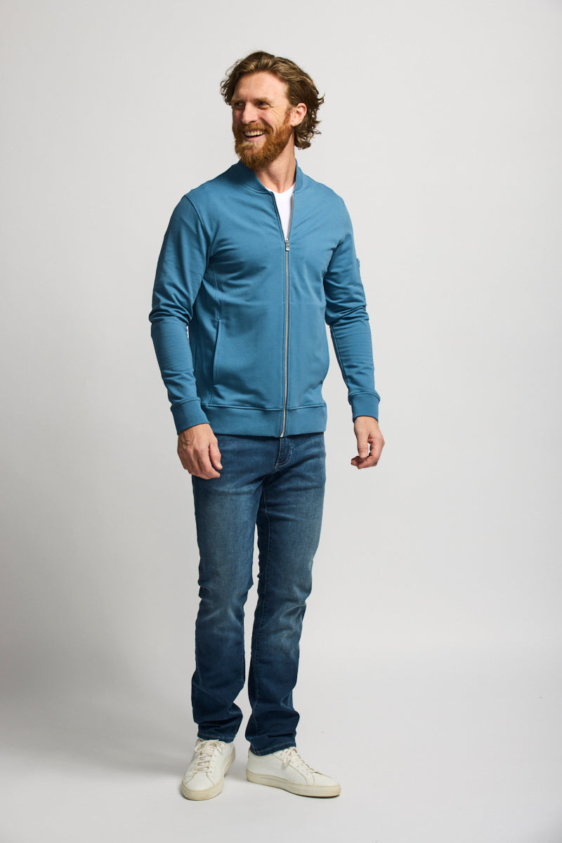 Easy Mondays Light Weight Terry Bomber Jacket Vintage Navy