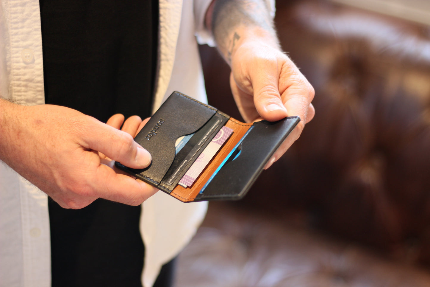 Sonder Driving Wallet Black/Tan