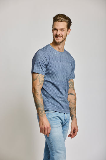 Easy Mondays Printed Crew Neck Navy Hex