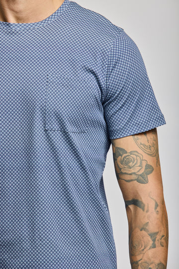 Easy Mondays Printed Crew Neck Navy Hex