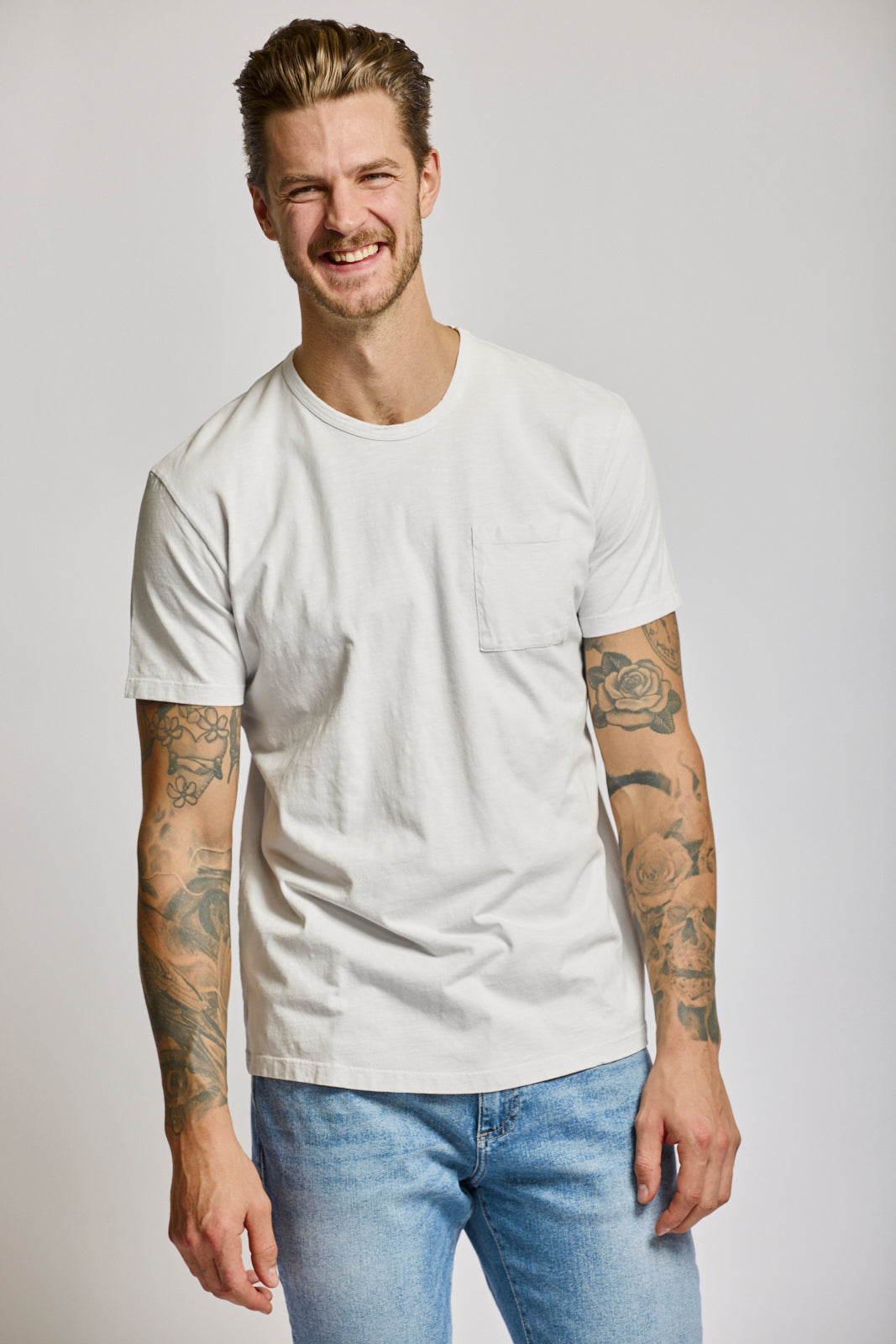 Easy Mondays Slub Cotton Pocket Crew Cloud