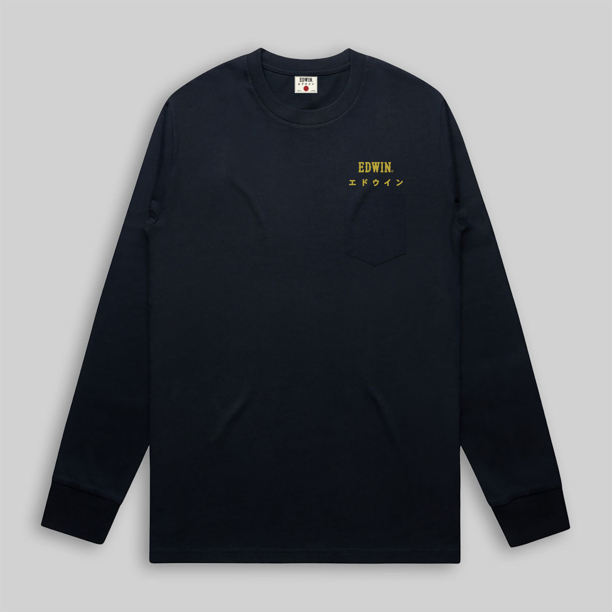 Edwin Long Sleeve Nippon Pocket Tee Navy