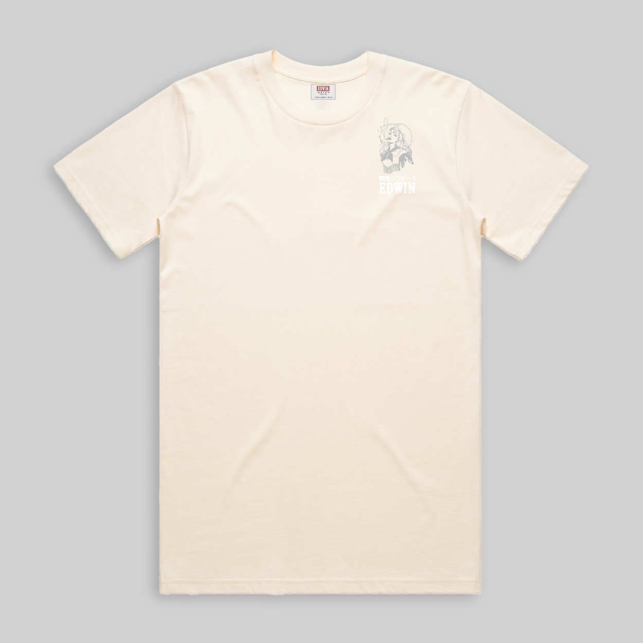 Edwin Short Sleeve Smoking Girl White