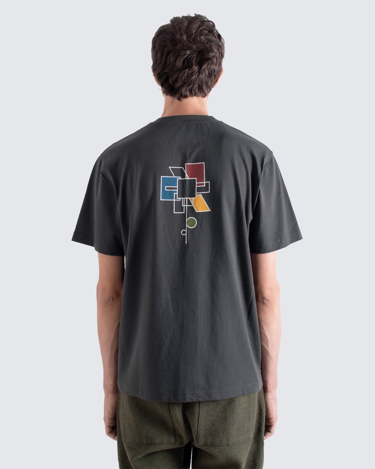 Far Afield Abstract Flower Print T-Shirt Grey
