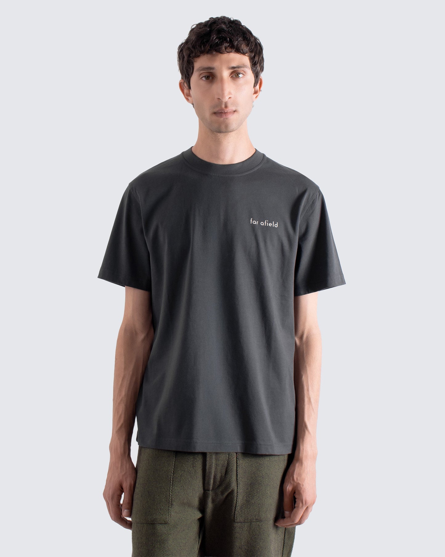 Far Afield Abstract Flower Print T-Shirt Grey