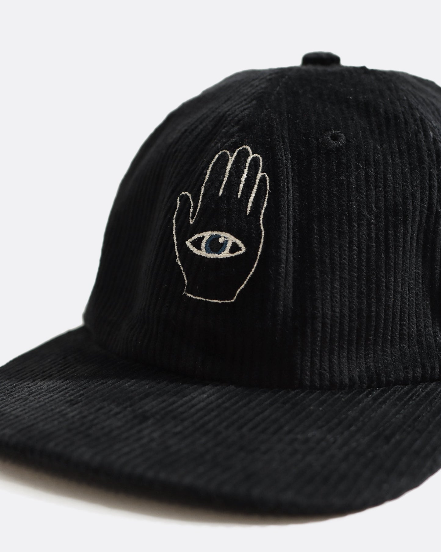Far Afield Hand-Eye Embroidered Cap Black