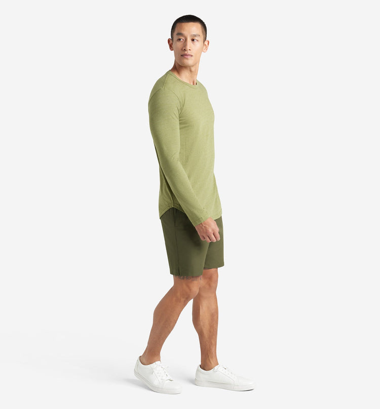 Goodlife Long Sleeve TriBlend Scallop Crew Mosstone