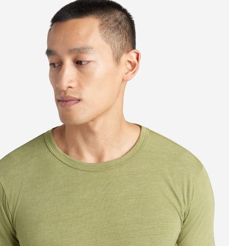 Goodlife Long Sleeve TriBlend Scallop Crew Mosstone