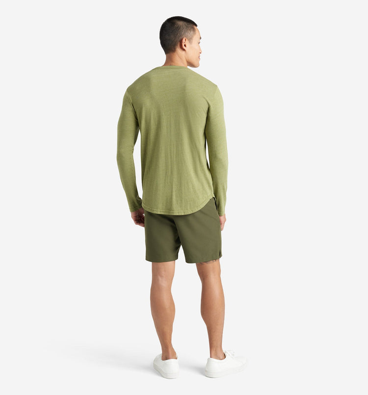 Goodlife Long Sleeve TriBlend Scallop Crew Mosstone
