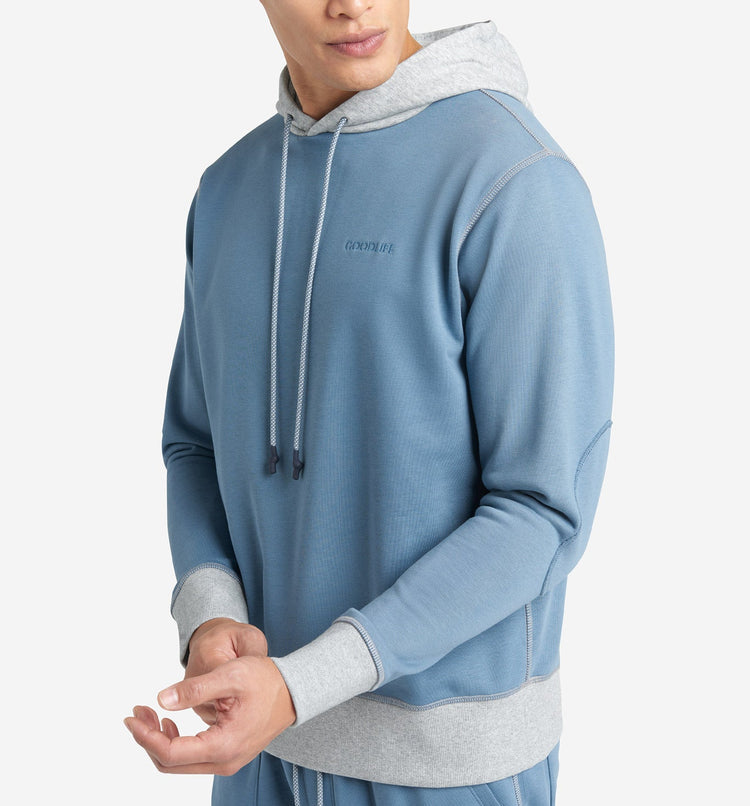 Goodlife Micro Terry Colour block Hoodie Coronet Blue
