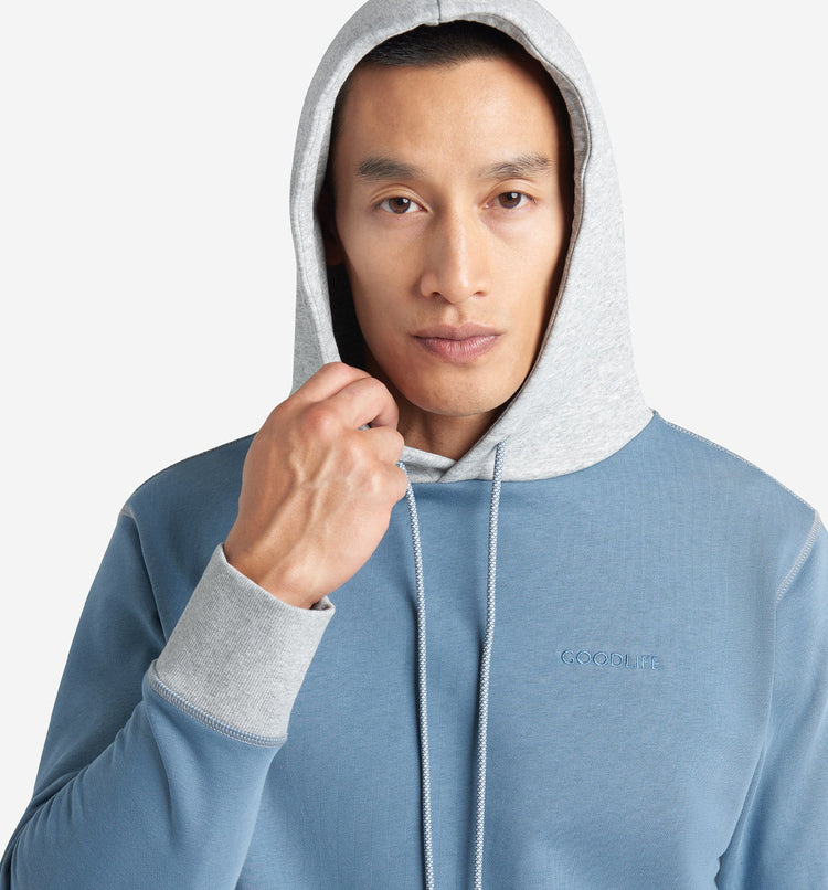 Goodlife Micro Terry Colour block Hoodie Coronet Blue