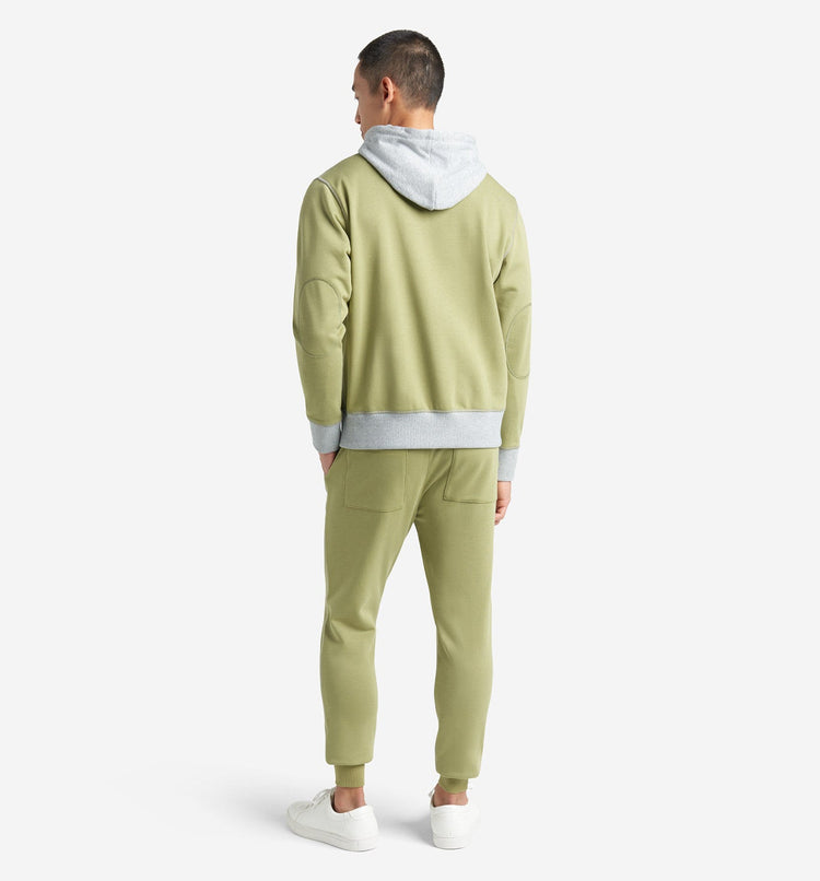 Goodlife Micro Terry Colour block Hoodie Mosstone