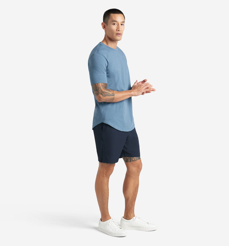 Goodlife Slub Scallop Crew Coronet Blue