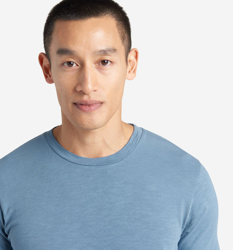 Goodlife Slub Scallop Crew Coronet Blue