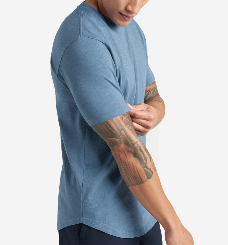 Goodlife Slub Scallop Crew Coronet Blue