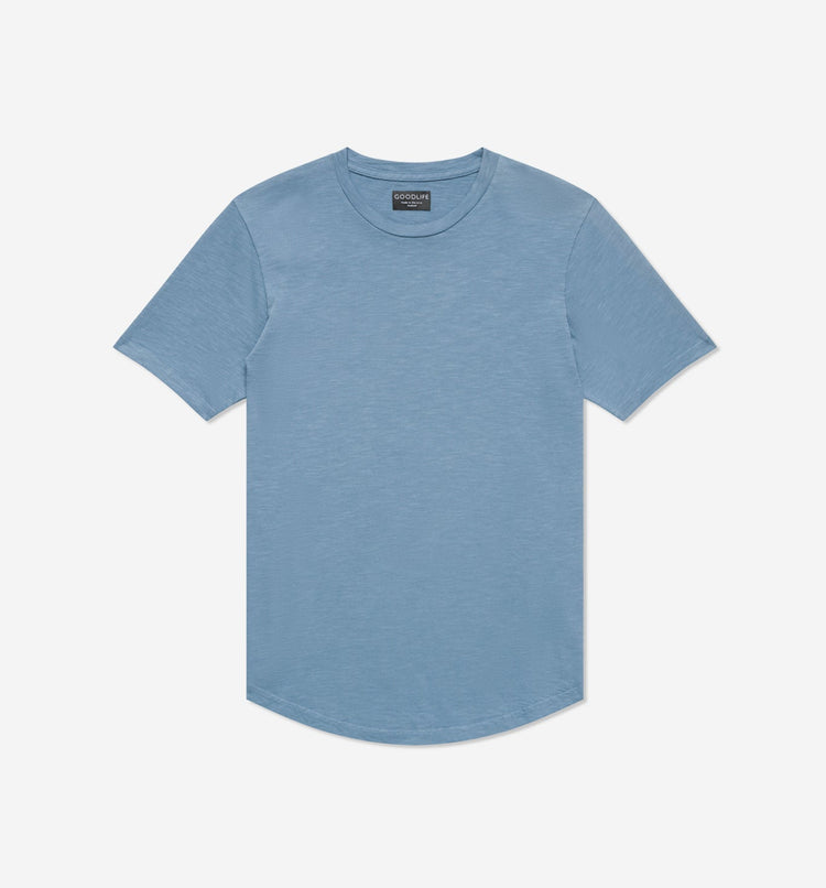 Goodlife Slub Scallop Crew Coronet Blue