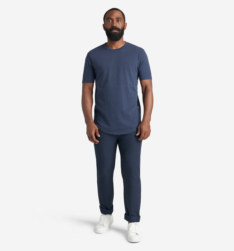 Goodlife Slub Scallop Crew Midnight Navy