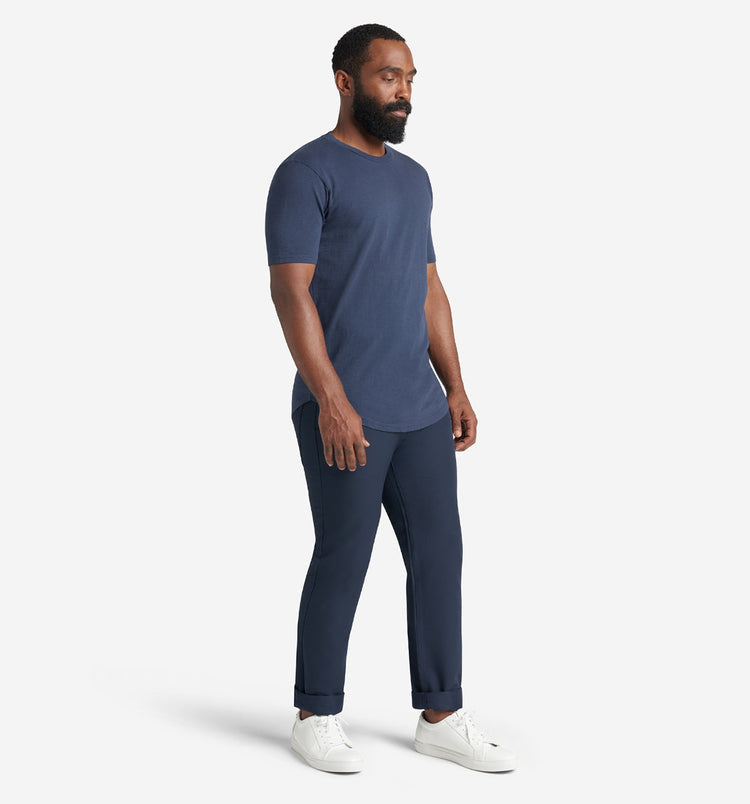 Goodlife Slub Scallop Crew Midnight Navy