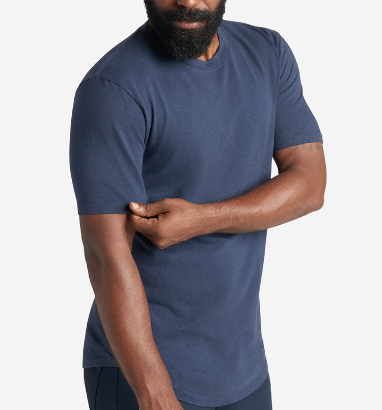 Goodlife Slub Scallop Crew Midnight Navy