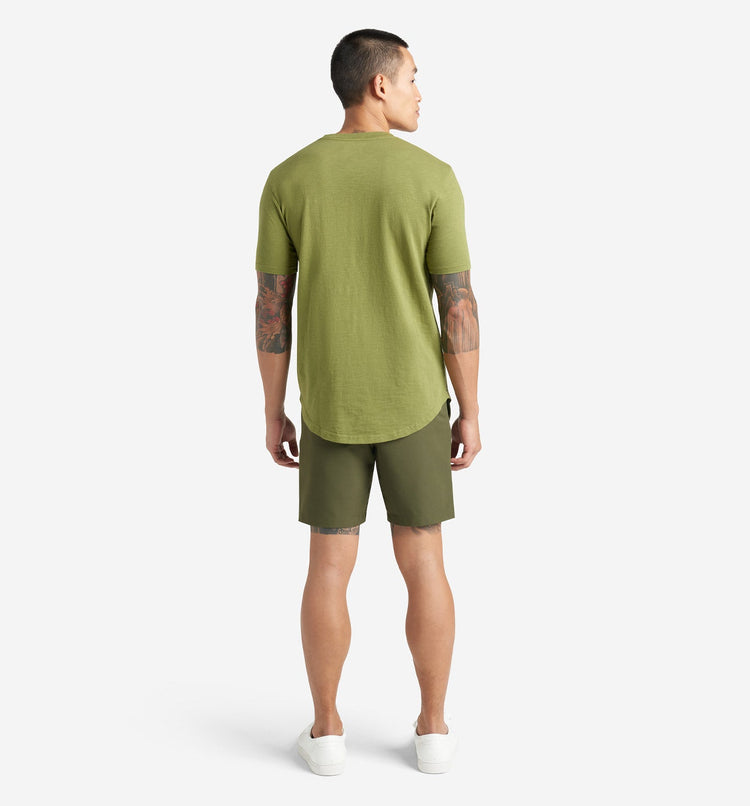 Goodlife Slub Scallop Crew Mosstone