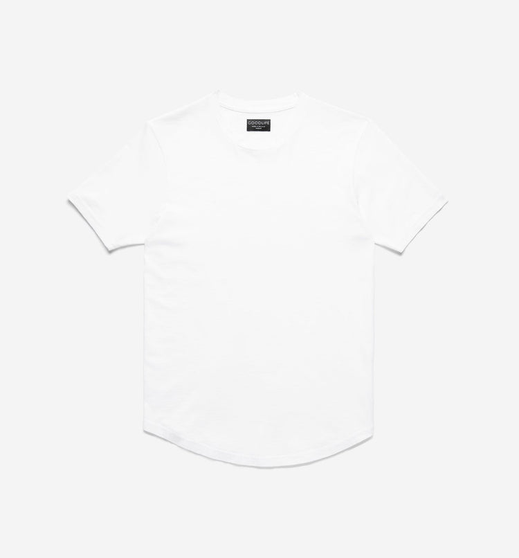 Goodlife Slub Scallop Crew White