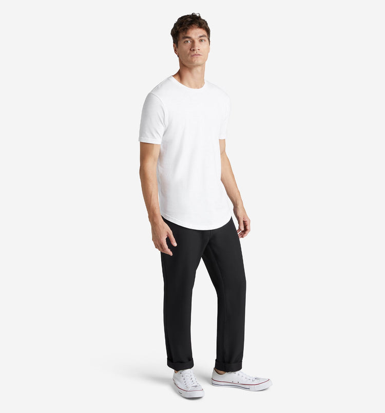 Goodlife Slub Scallop Crew White