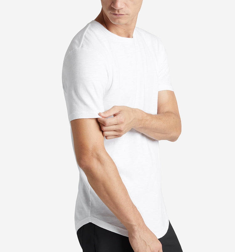 Goodlife Slub Scallop Crew White