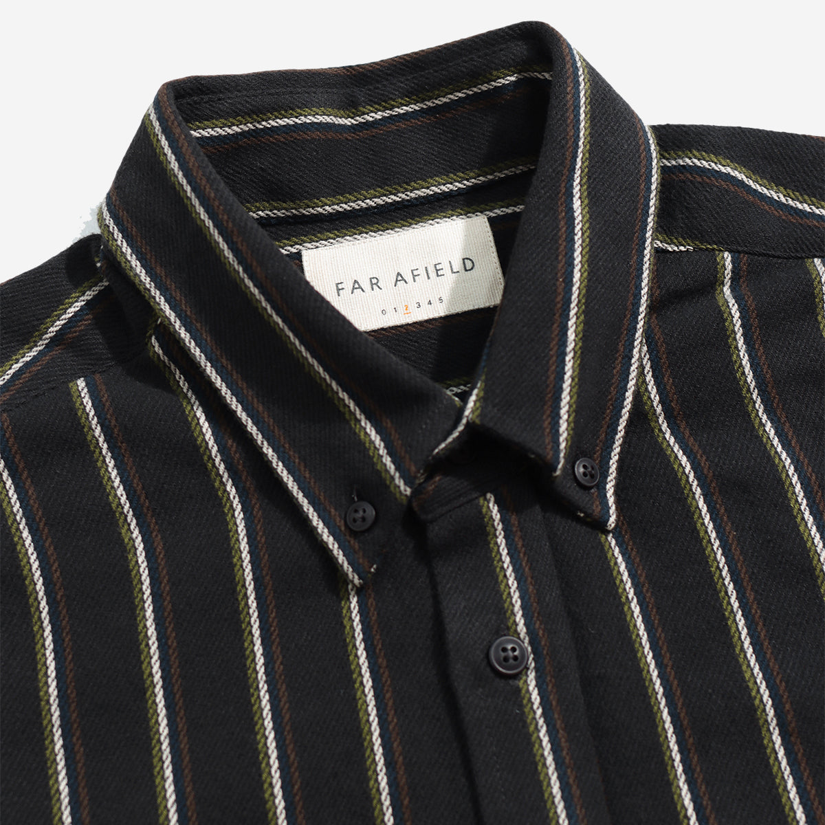 Far Afield Mod Brushed Kuki Stripe Shirt Grey/Multi