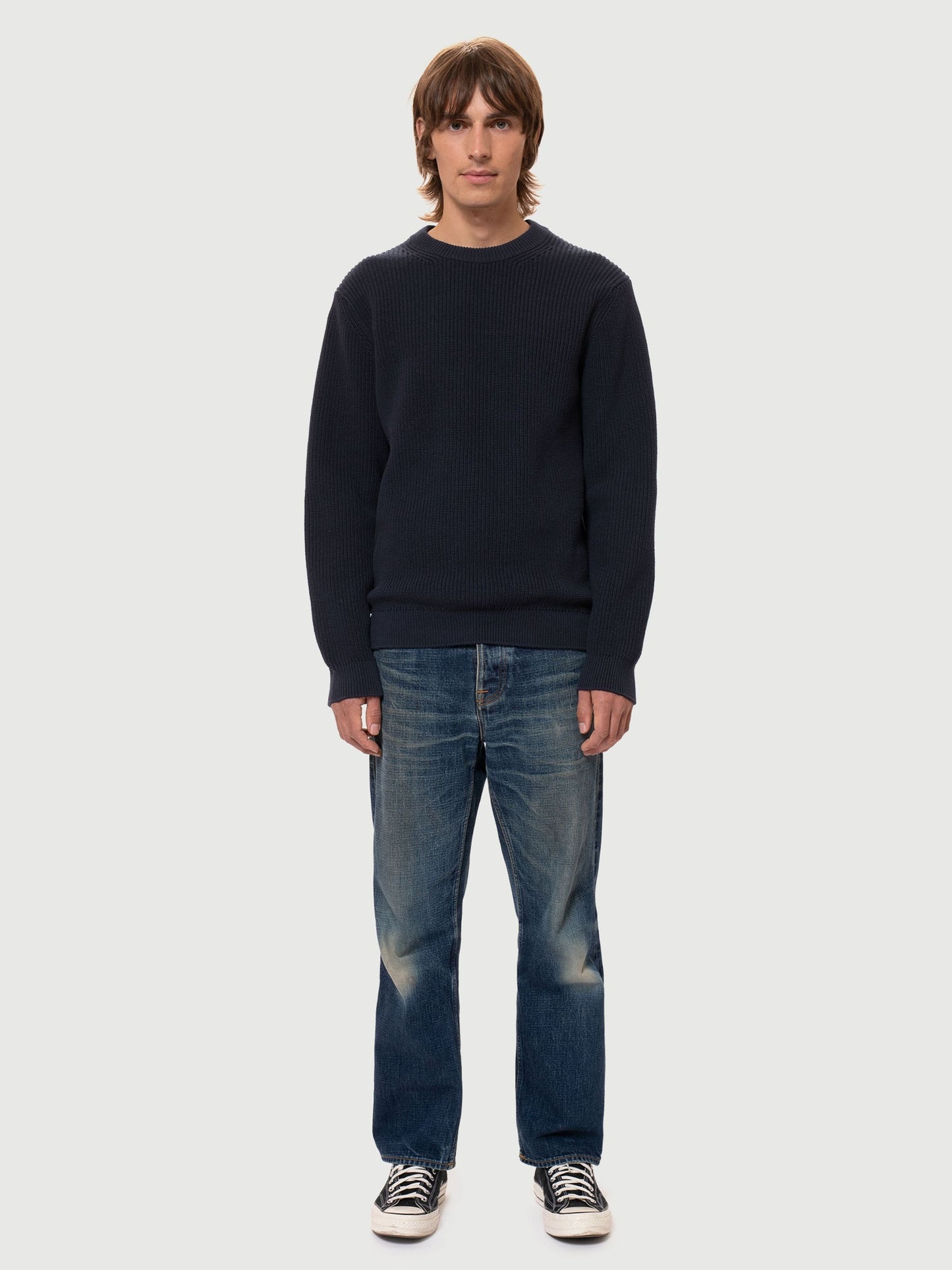 Nudie August Rib Cotton Navy