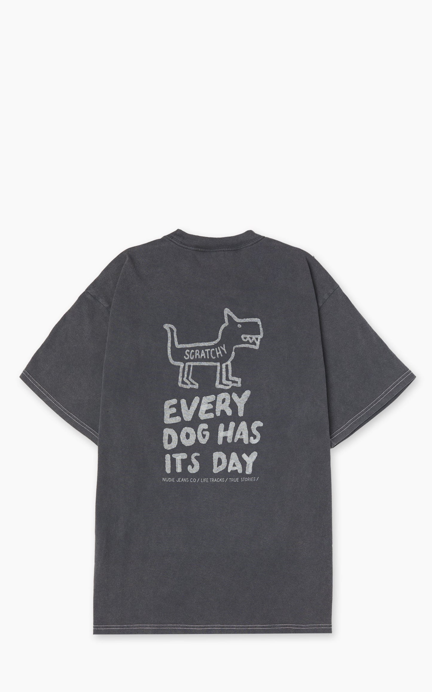 Nudie Koffe Scratched Tracks T-Shirt Antracite