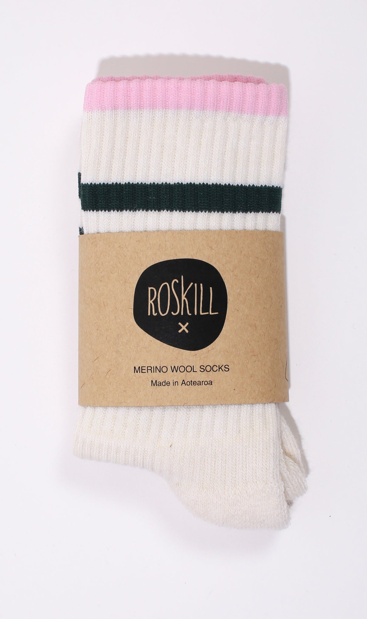 Roskill Merino Wool Socks Green/Pink