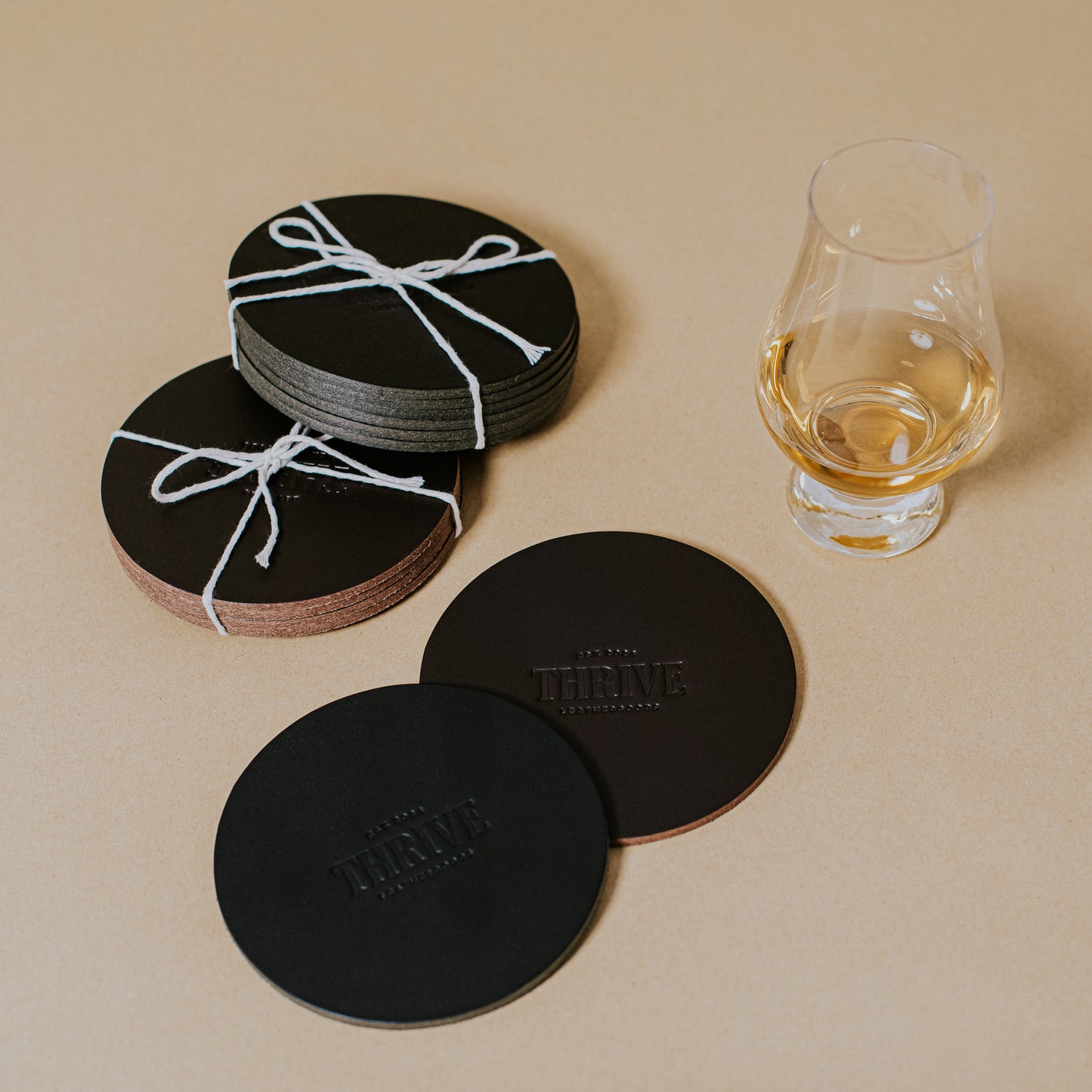 Thrive Leathergoods Full-grain Leather Coasters