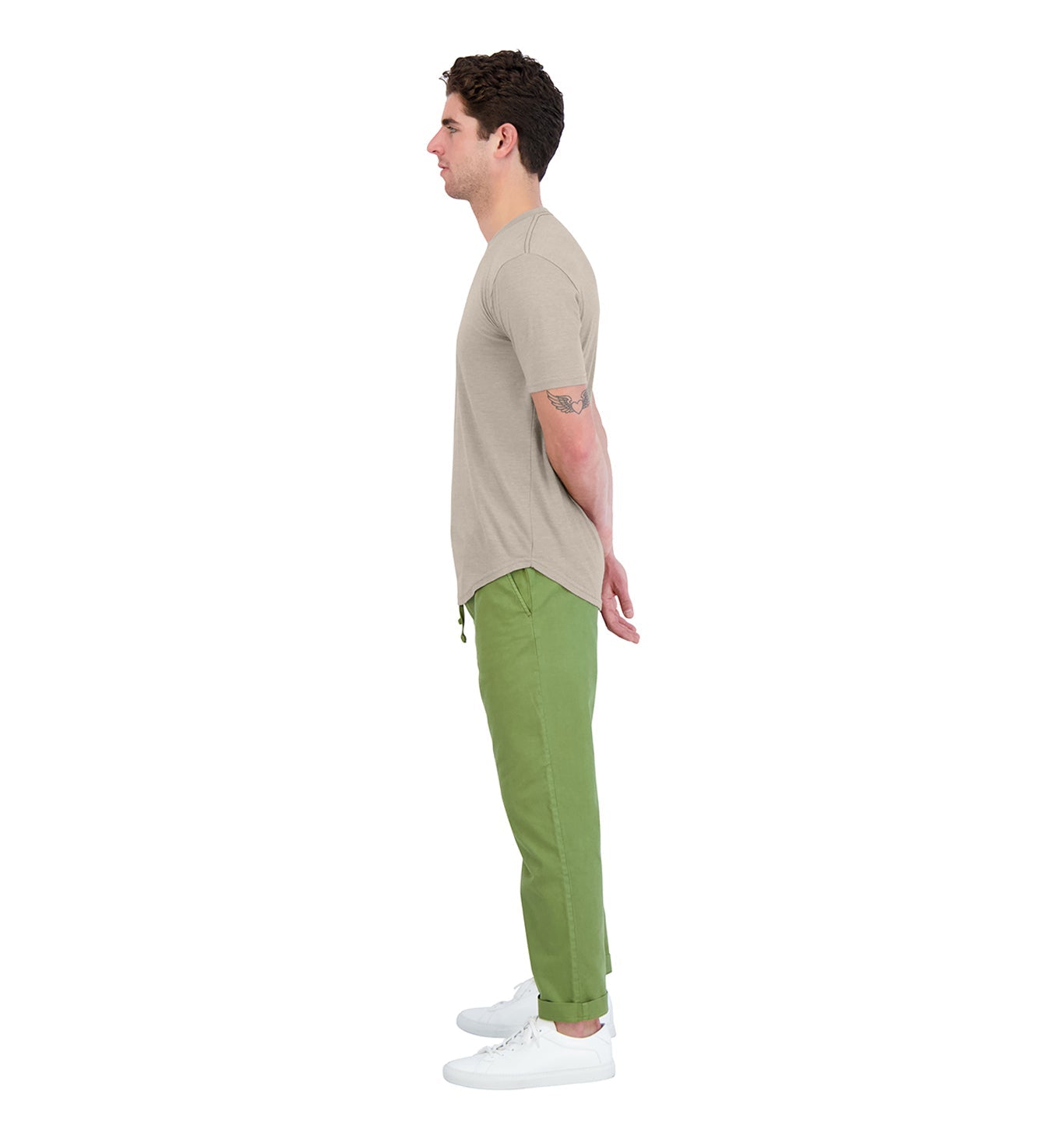 Goodlife Sun Faded Slub Scallop Crew TImber