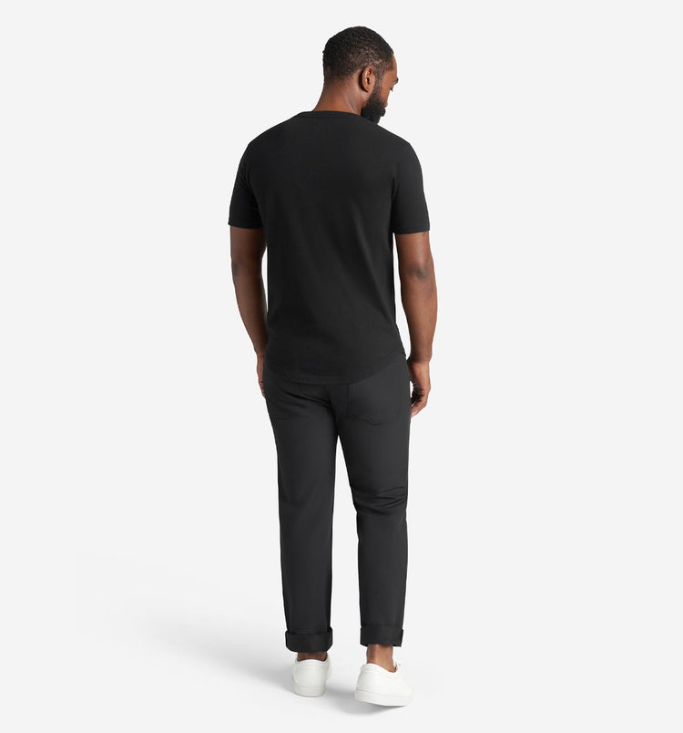 Goodlife Slub Scallop Crew Black