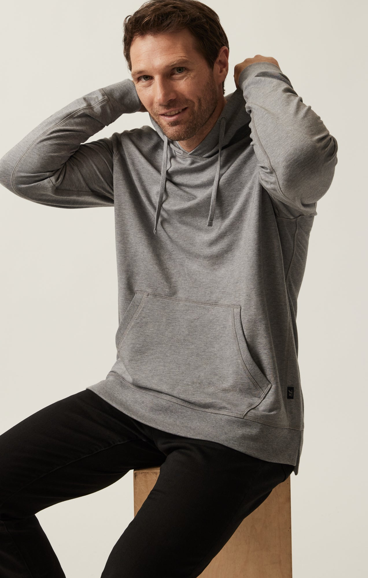 34 Heritage French Terry Hoodie Grey Melange