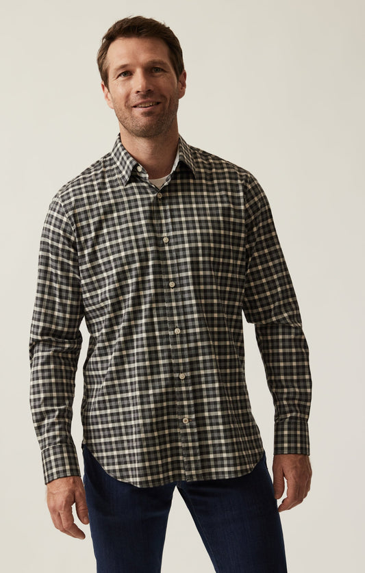 34 Heritage Gingham Shirt Grey Melange