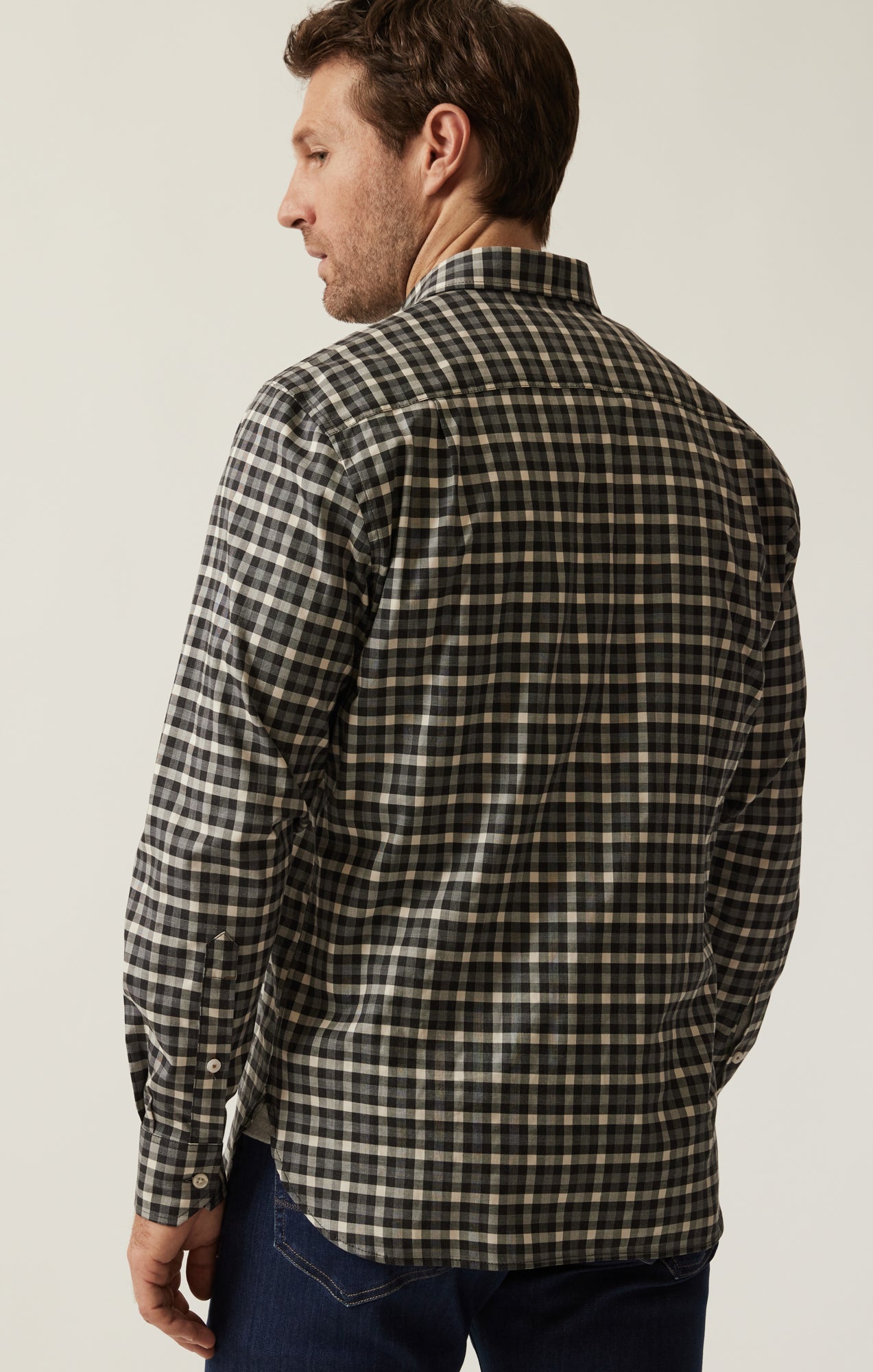 34 Heritage Gingham Shirt Grey Melange