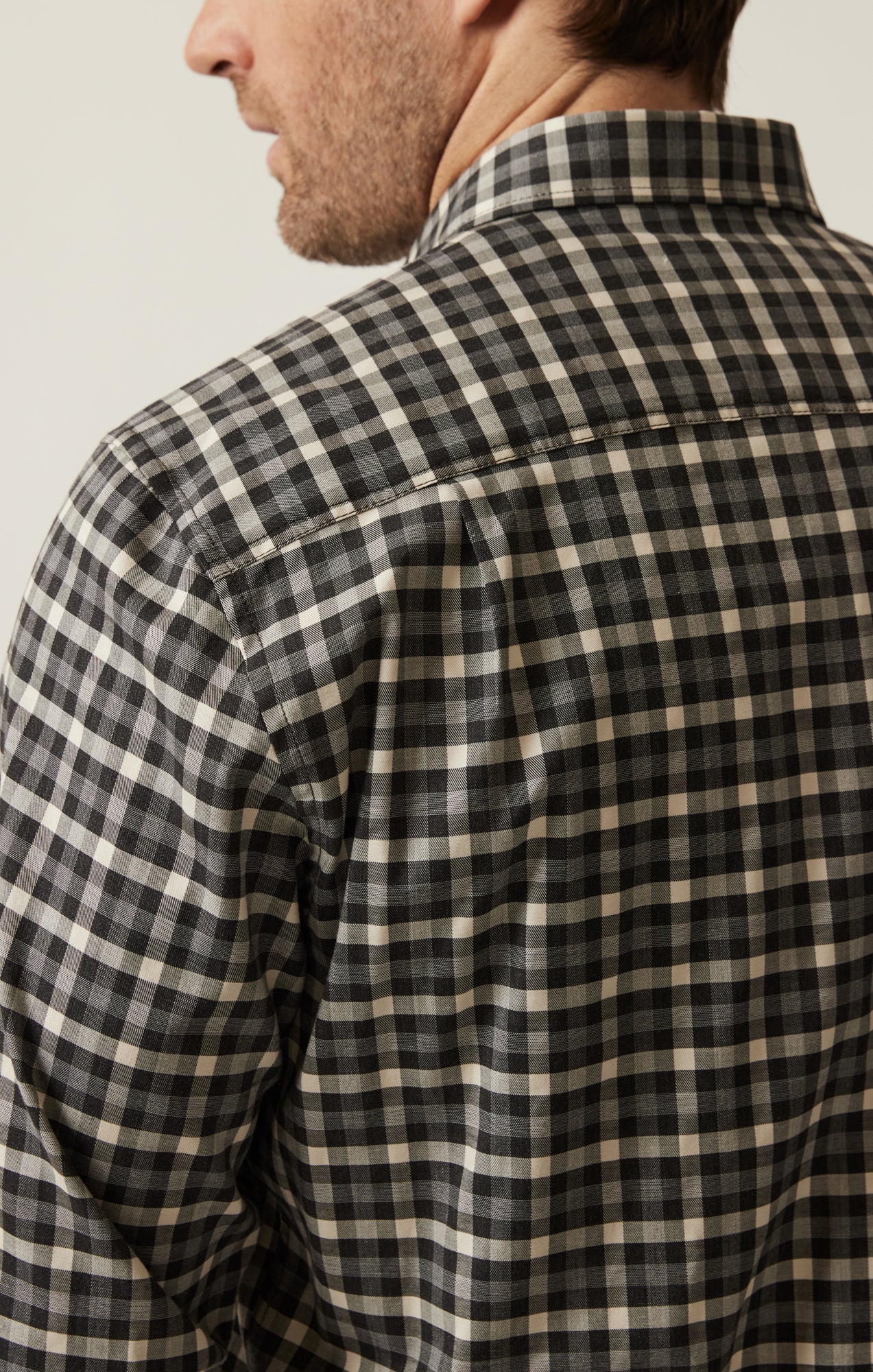 34 Heritage Gingham Shirt Grey Melange