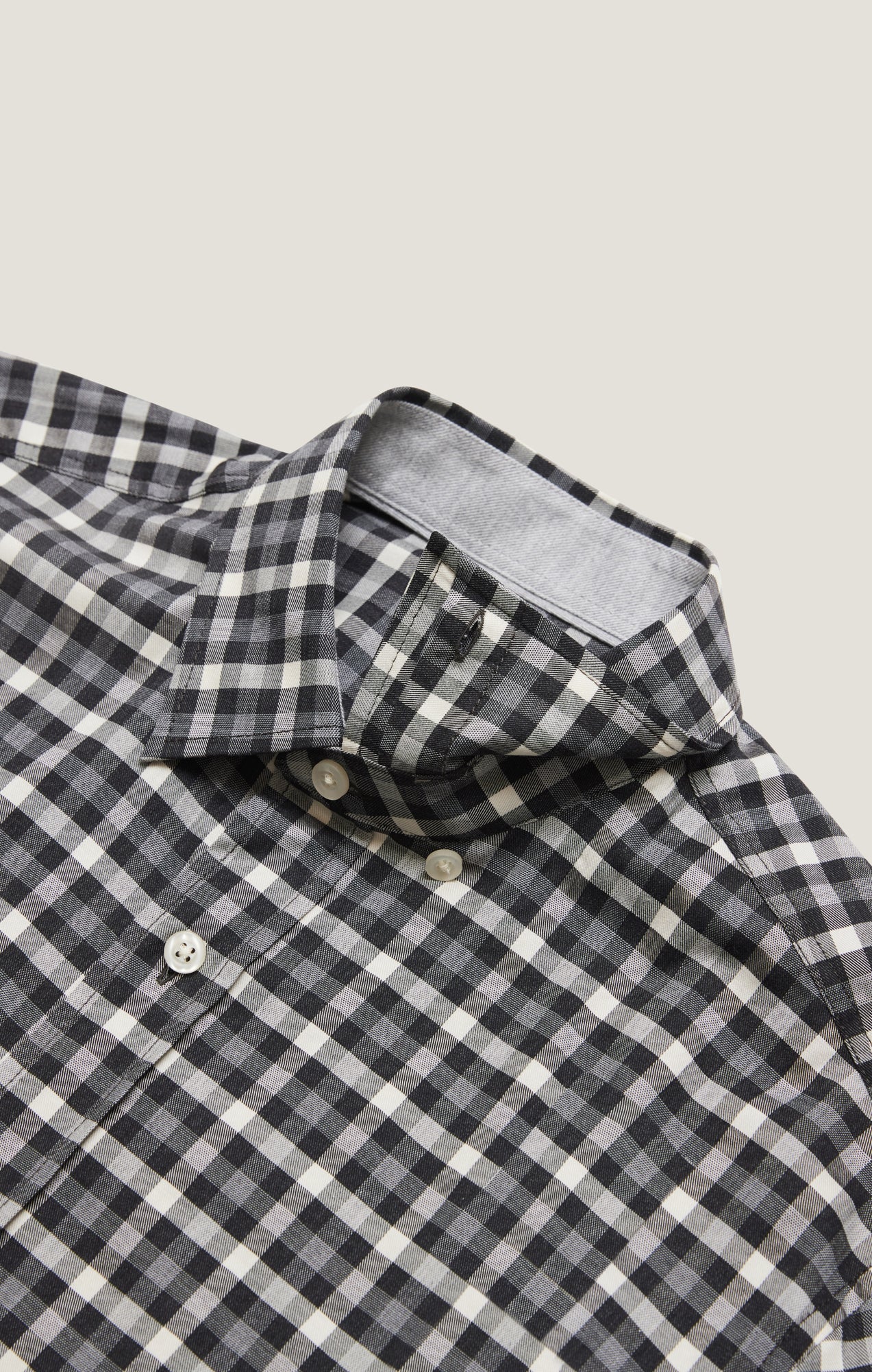 34 Heritage Gingham Shirt Grey Melange