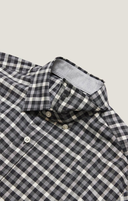 34 Heritage Gingham Shirt Grey Melange