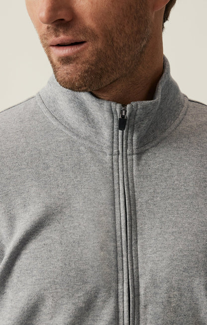34 Heritage High Neck Zip-Up Grey Melange