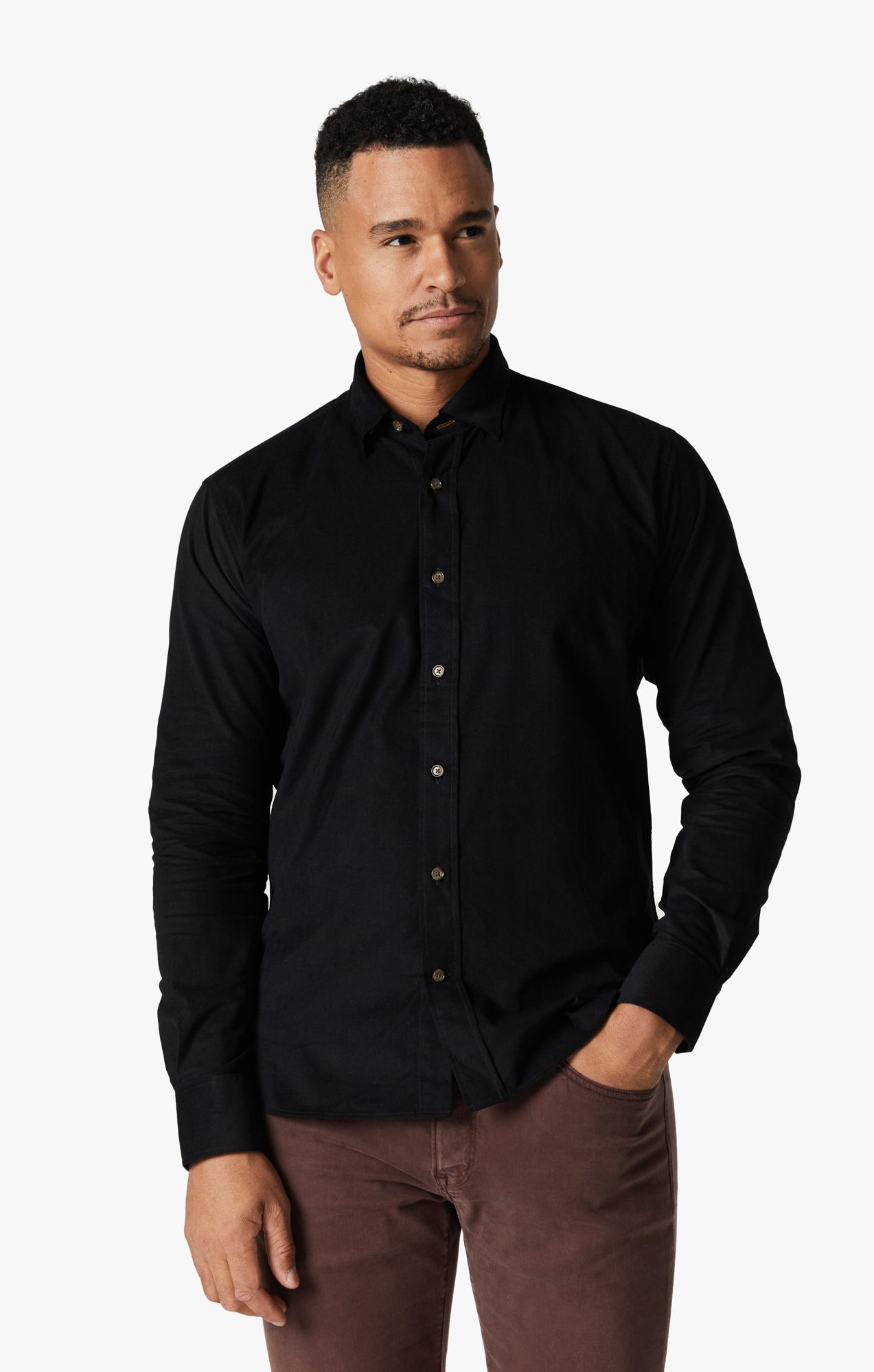 34 Heritage Micro Corduroy Shirt Total Eclipse