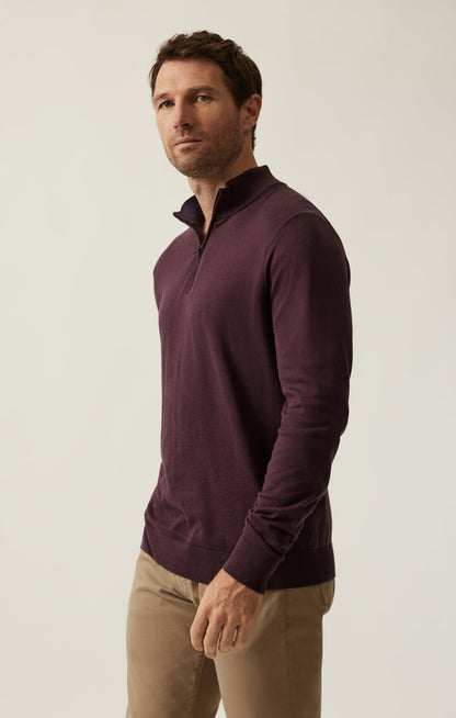 34 Heritage Quater-Zip Sweater Burgundy