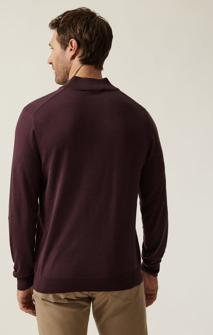 34 Heritage Quater-Zip Sweater Burgundy